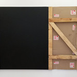 Wooden Crate with Black line painting