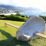 Sculptural bench. Wood and Granite. Camps Bay, Cape Town.