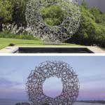 Mild steel and aluminum circles 2.5 meter in diameter. Private Collections, South Africa.