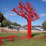 Sculptural tree made from mild steel as part of the University of the Orange Free State Sculpture Project on Campus, Bloemfontein, South Africa.
