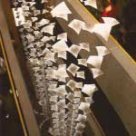 Installation of hundreds of paper birds for the Library of the University of the Orange Free State, Bloemfontein, South Africa.