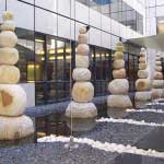 Installation of balancing stones on the 5th floor of the law firm Sonnenbergs, Cape Town, South Africa.